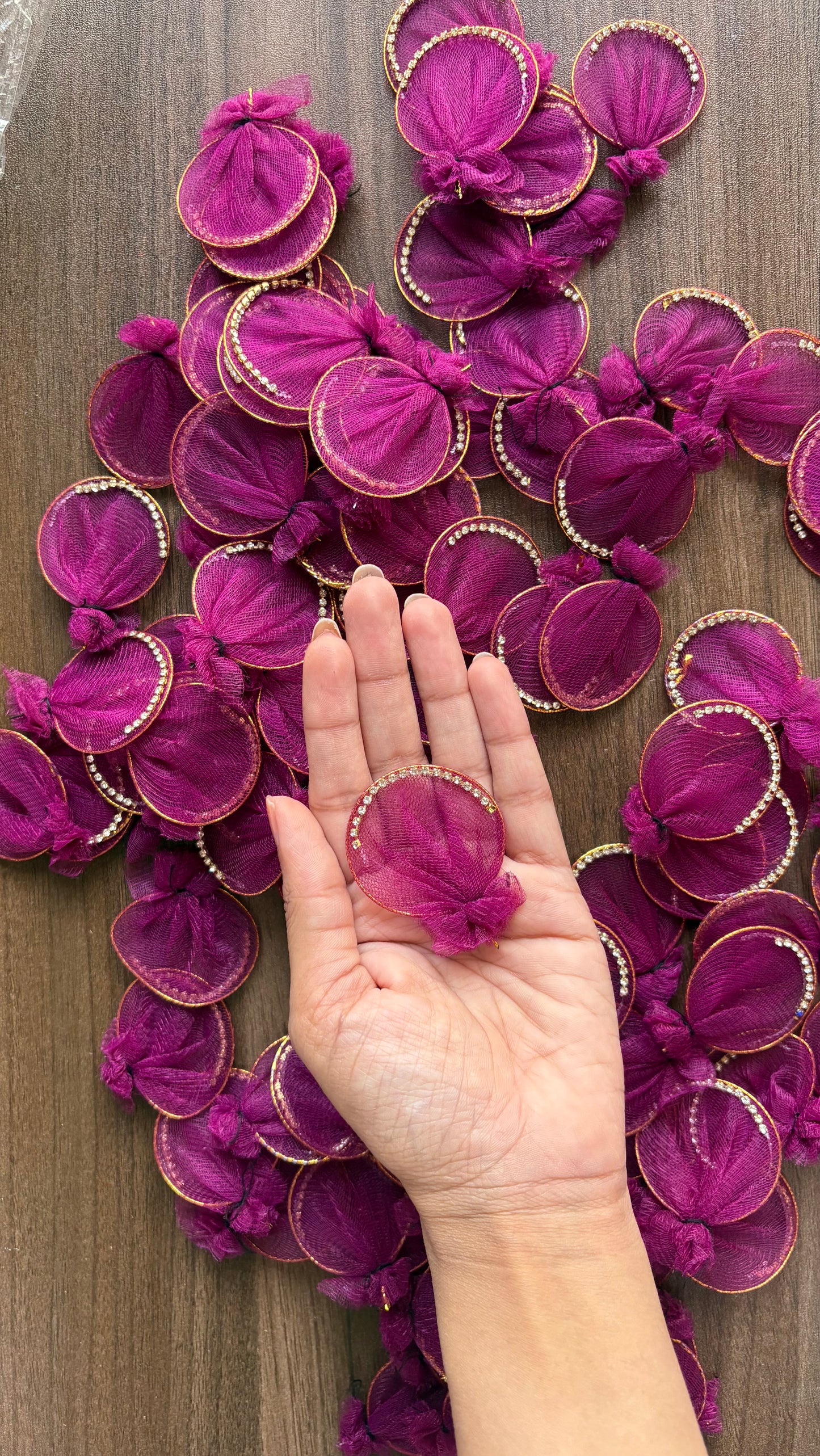 Wine Purple Net Petal (Pack of 10 pieces) Dress Decoration Raw Material