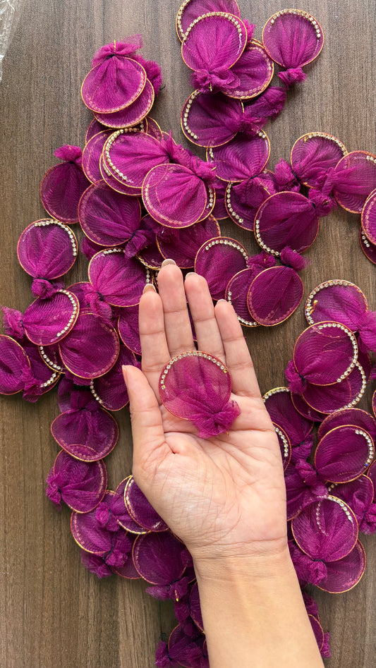 Wine Purple Net Petal (Pack of 10 pieces) Dress Decoration Raw Material