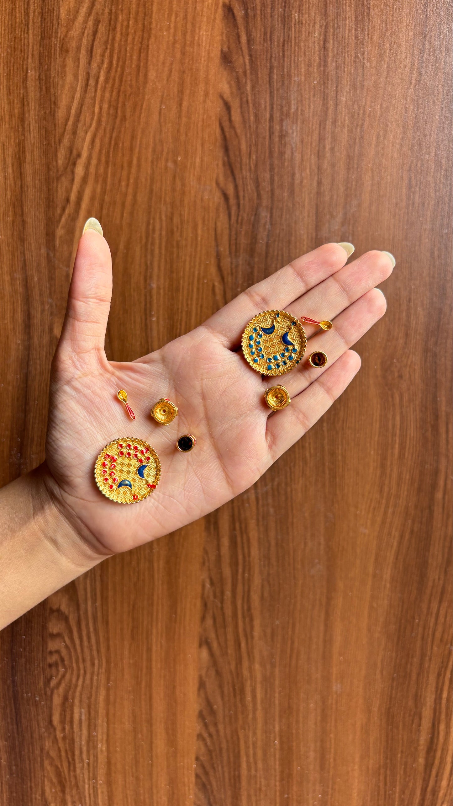 Miniature Thali Set (Plate spoon katori glass)