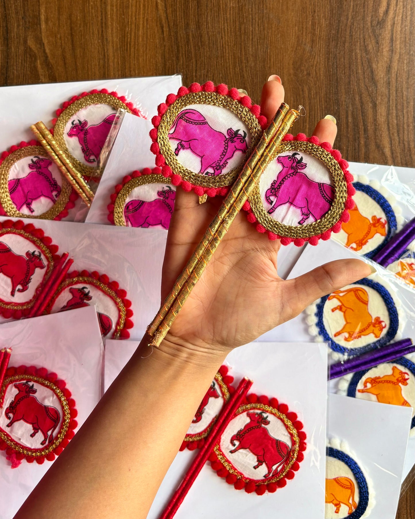 Pankhi PomPom (Thakur Seva) 🪭 Cow Print
