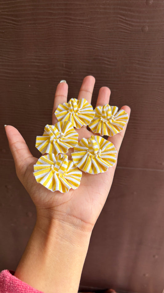 Gopu Yellow 💛 Stripes Frock (Tiny Laddu Gopal) Summer Fabric - Ultra light Fabric