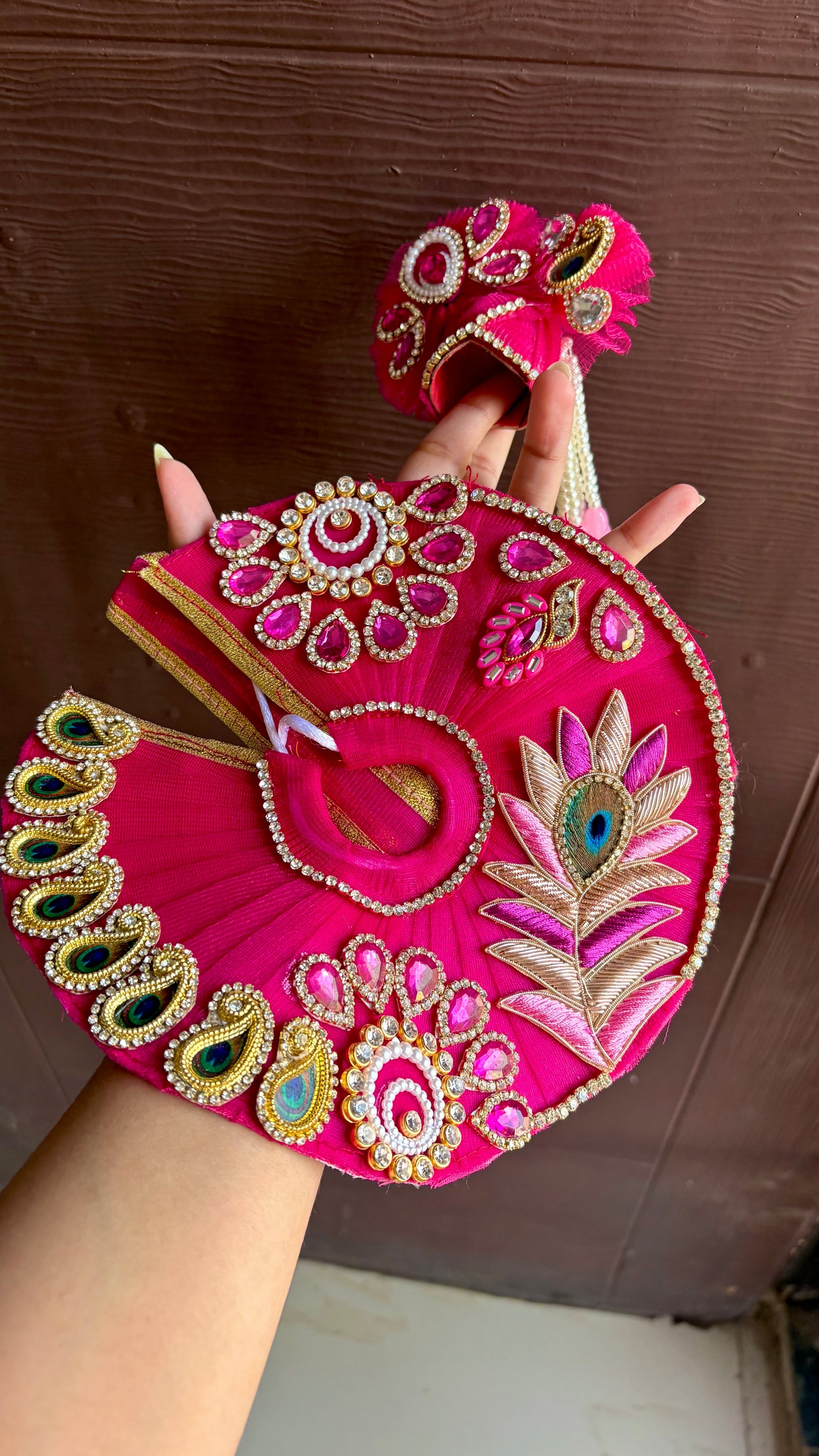 Magenta Designer Frock with Pagdi (Size 4)