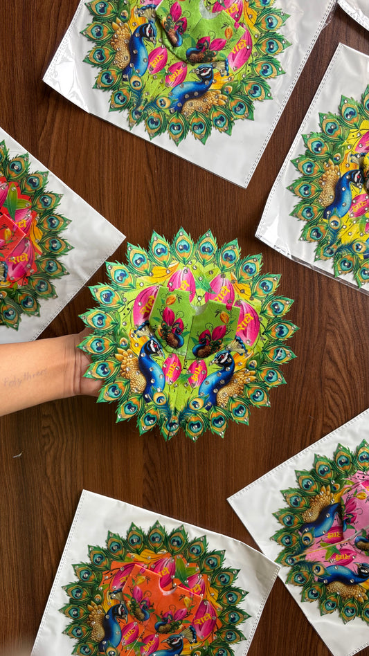 3D Radhe & Peacock Frock Size 2