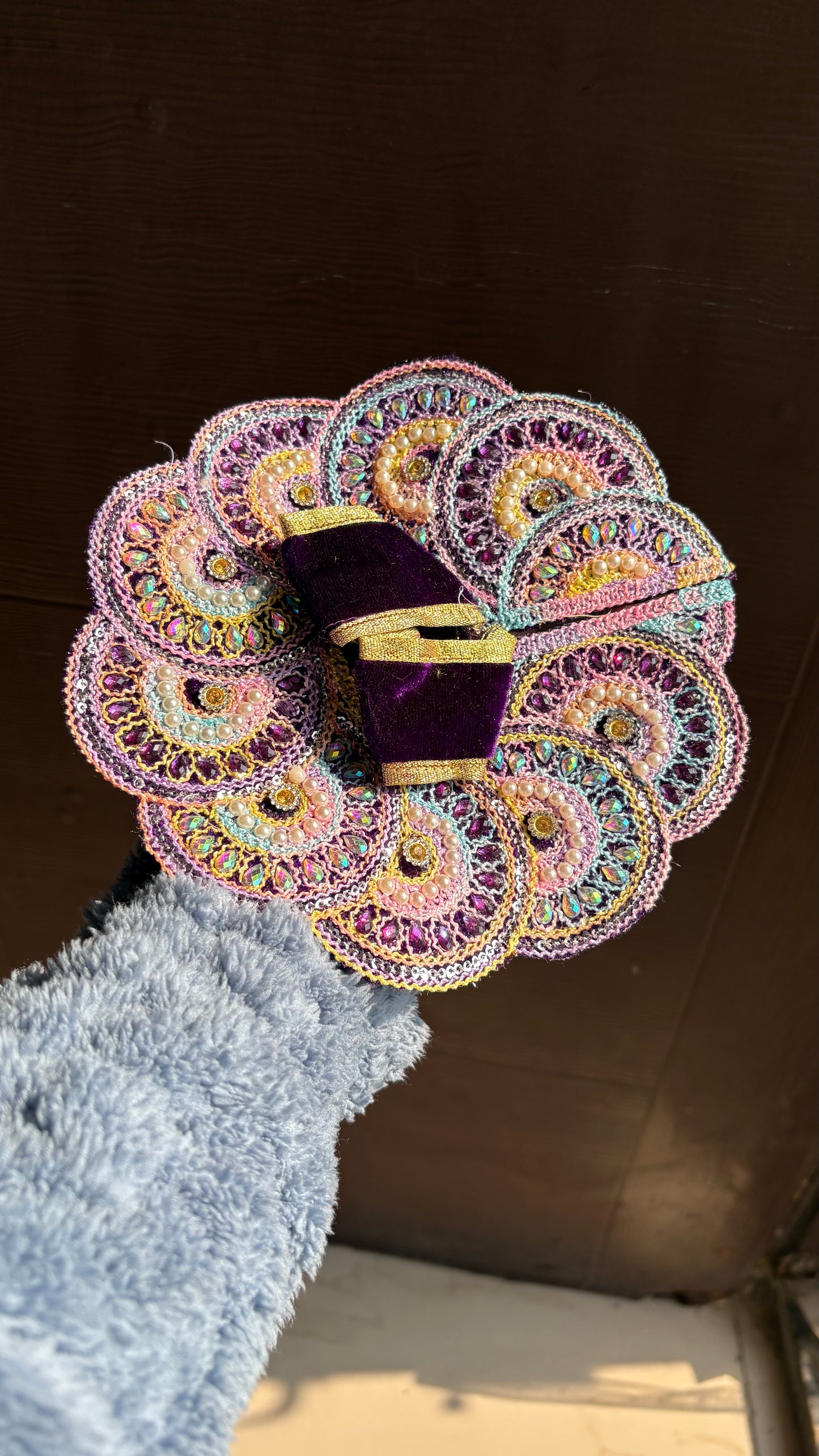 Laddu Gopal Heavy Poshak (Premium) (Chaand Shringaar) Size 2