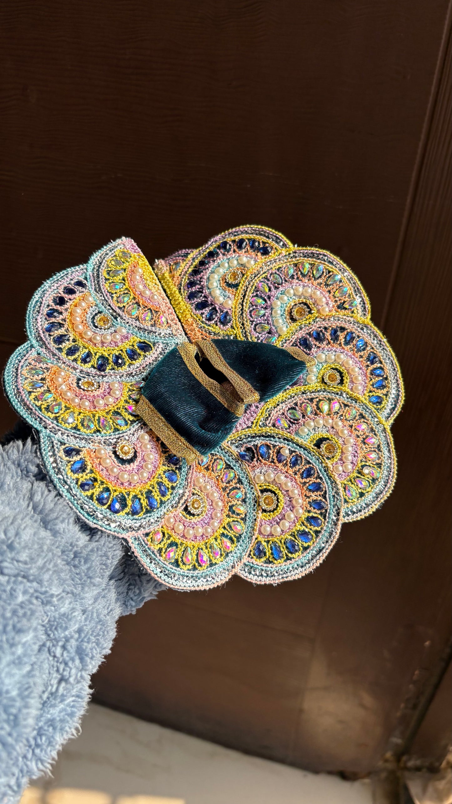 Laddu Gopal Heavy Poshak (Premium) (Chaand Shringaar) Size 2