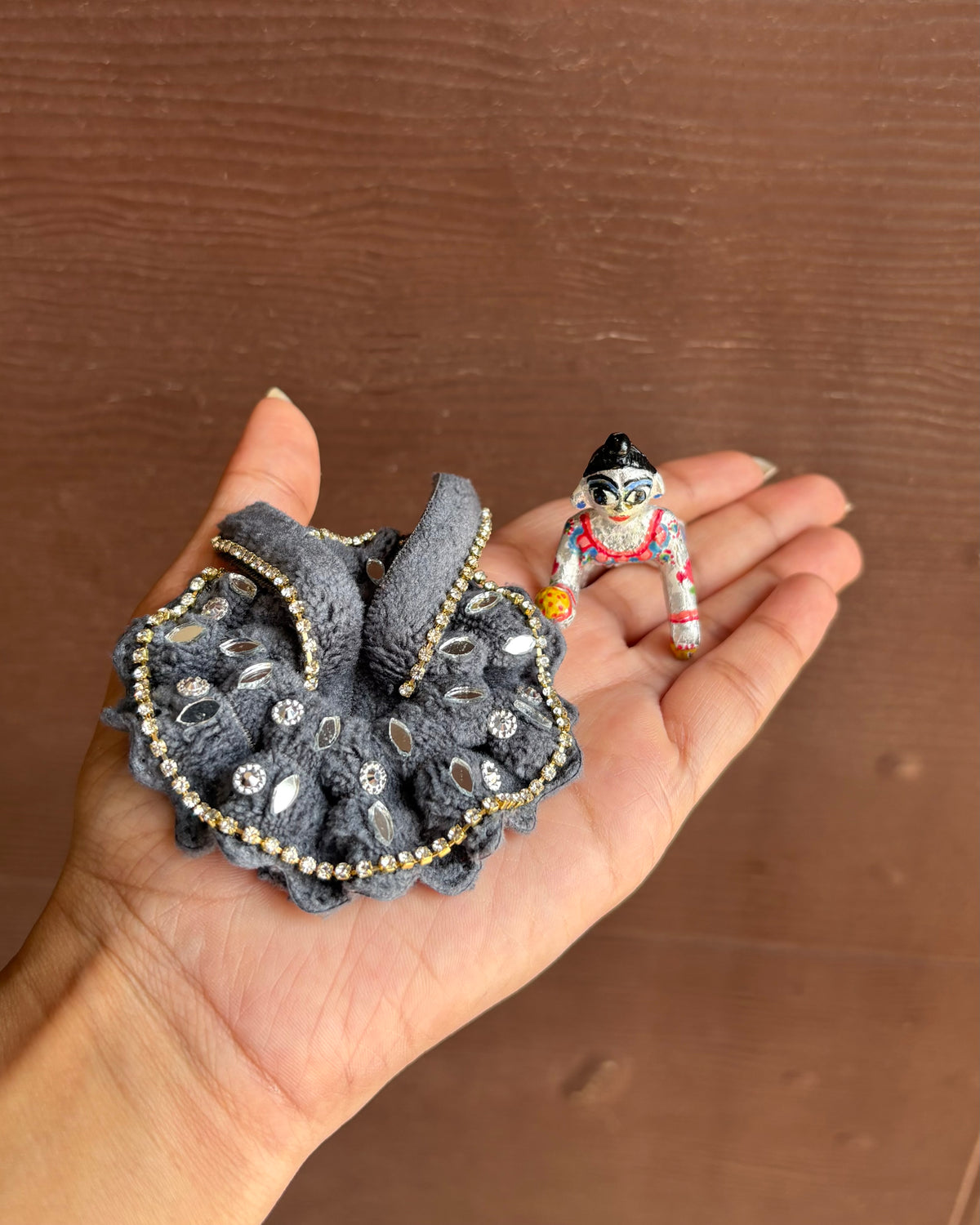 Silver Sitara ✨ Handmade Grey Laddu Gopal Dress | Size 00 & 0