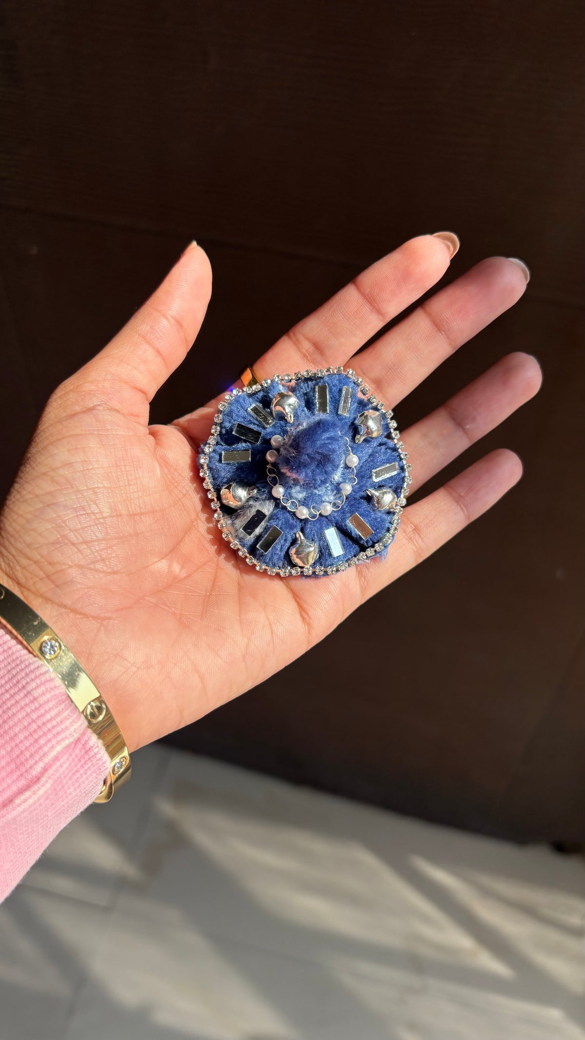 Gopu designer royal blue Fur Frock with Ghungroo