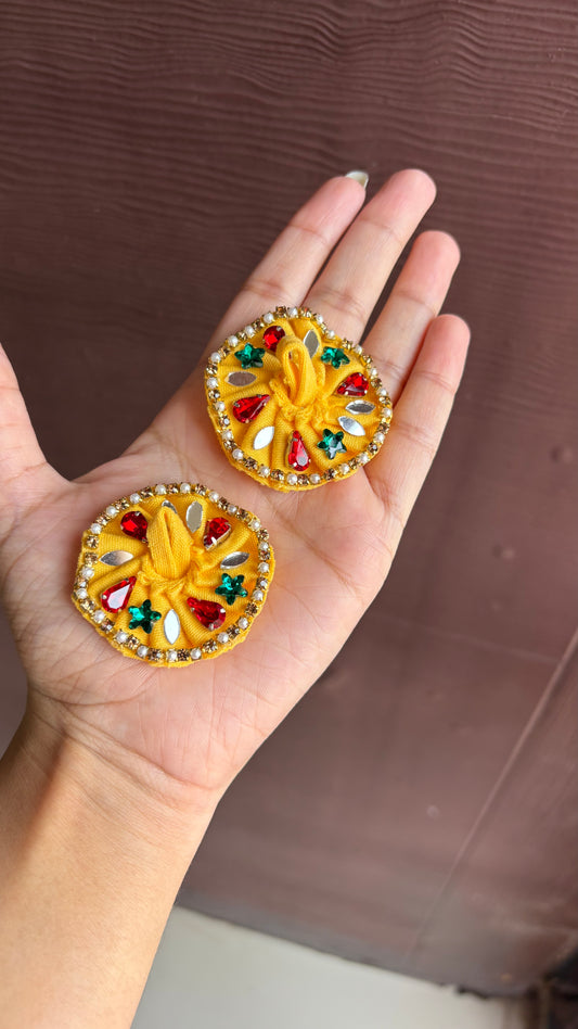 Gopu Yellow Green Red  Emerald ❤️💛💚 Designer Frock 1 piece