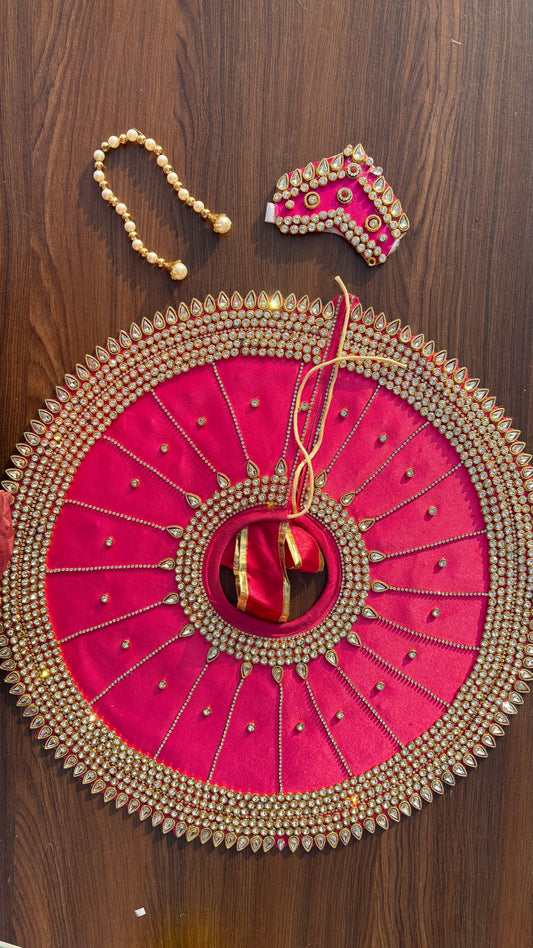 Rani Pink Heavy Kundan Work Frock Size 9,10