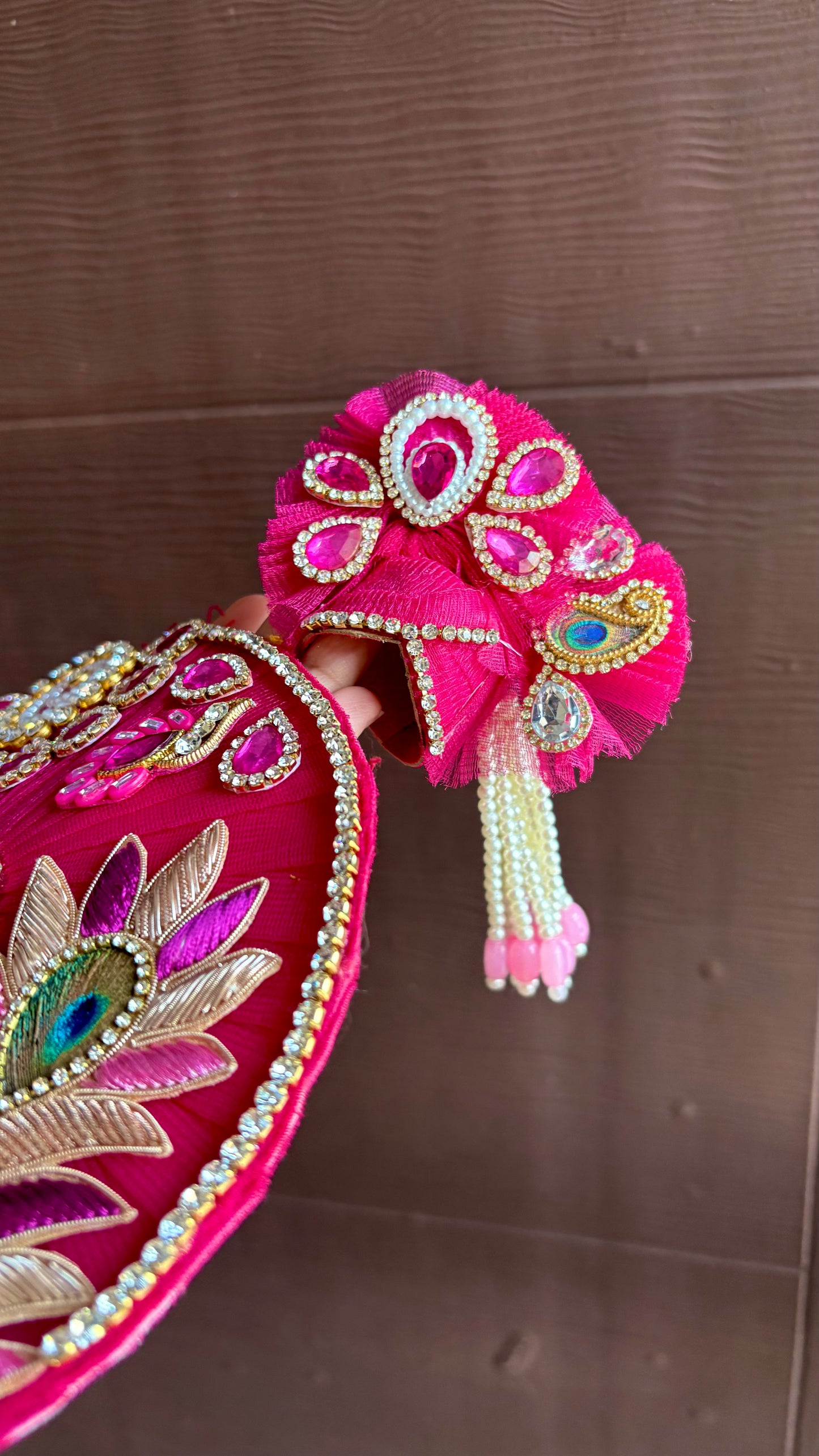 Magenta Designer Frock with Pagdi (Size 4)