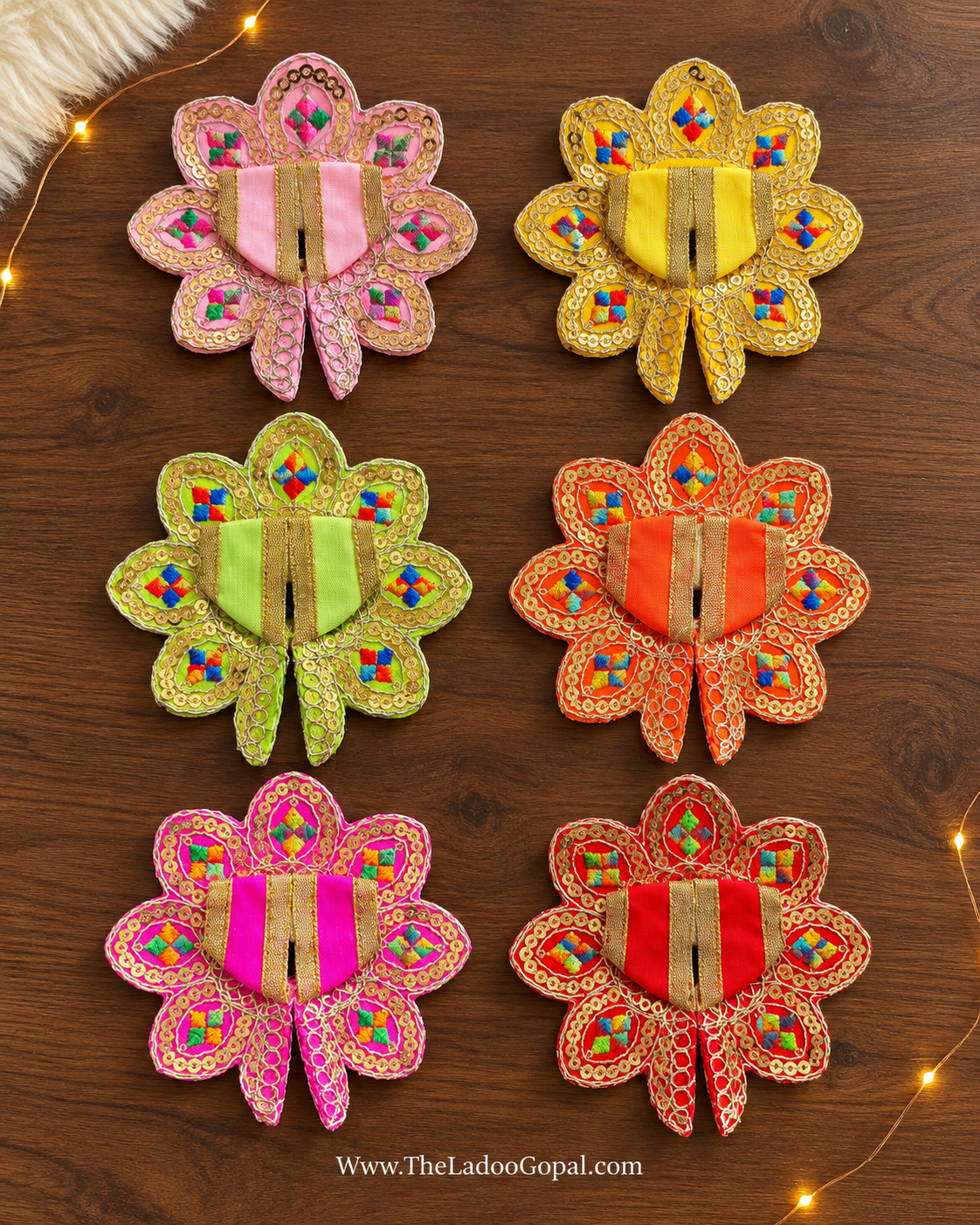 Phulkari Petal Poshak Laddu Gopal 🌼 (Size 0)