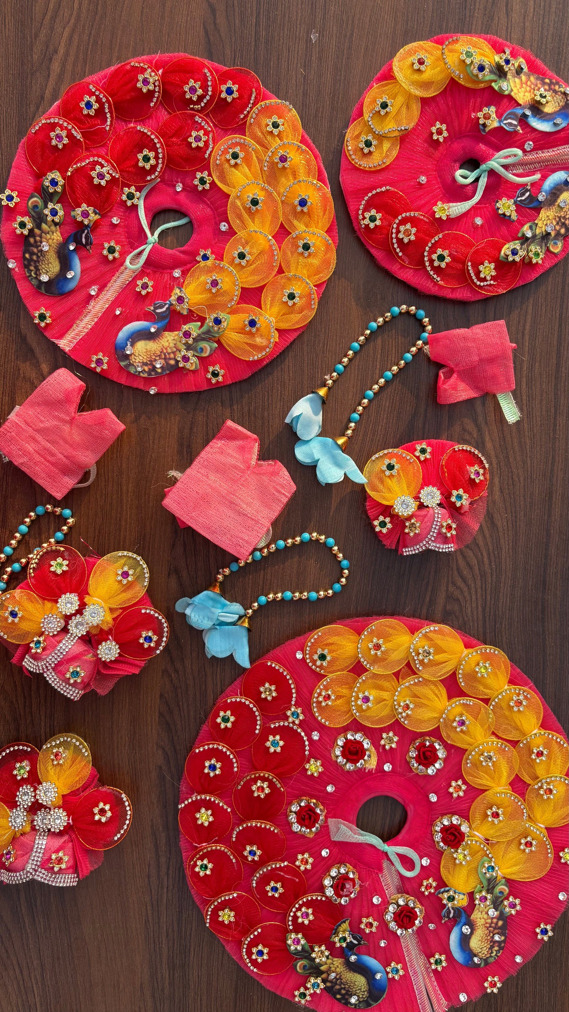 Laddu Gopal Pink Designer Heavy Poshak