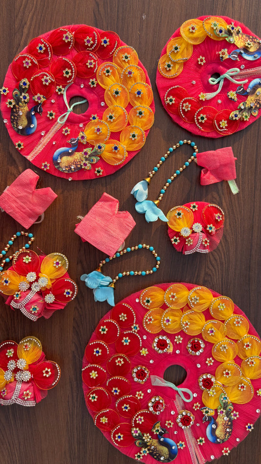 Laddu Gopal Pink Designer Heavy Poshak