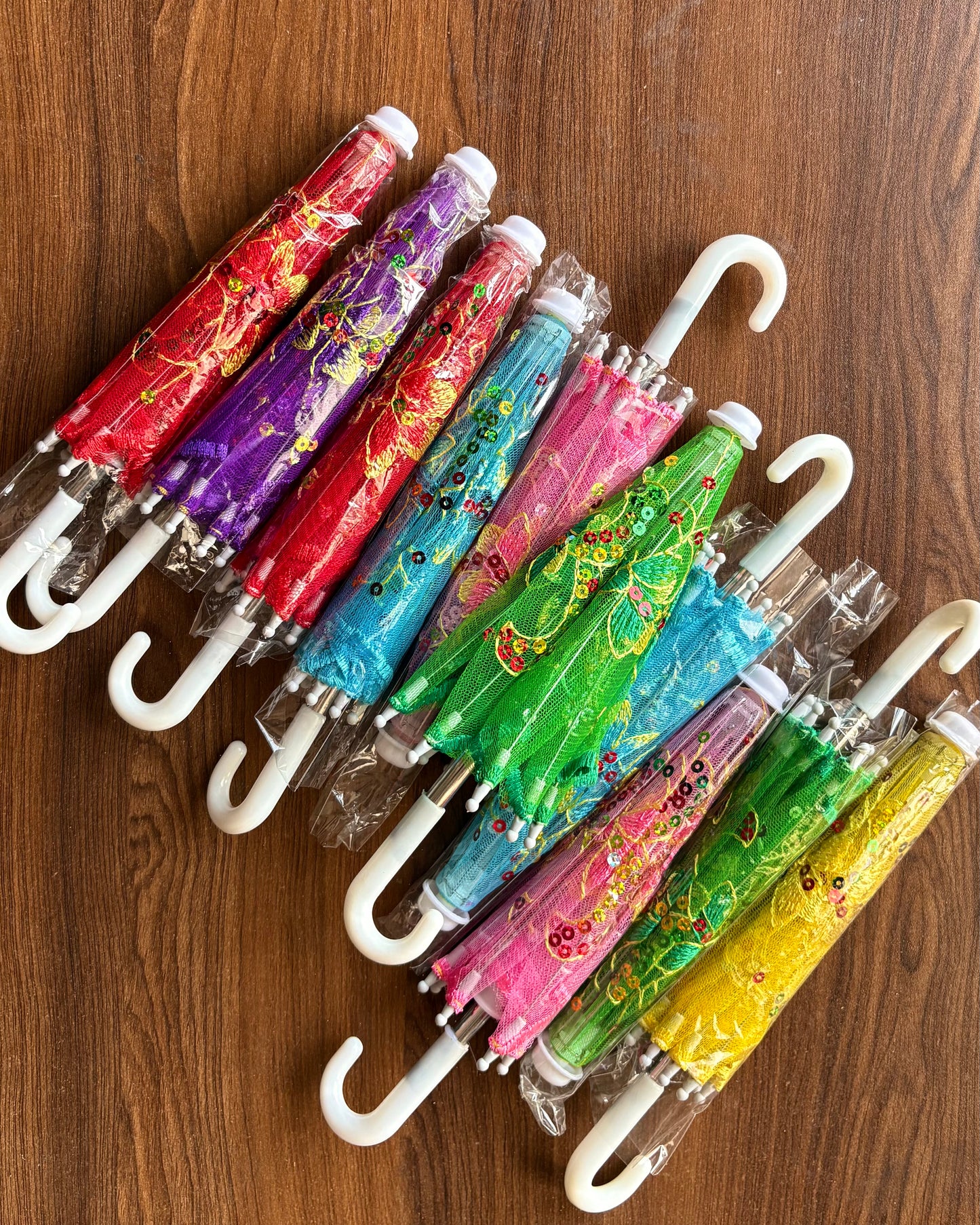 Umbrella- Sequins & Net work, with Steel handle, (Large) Premium