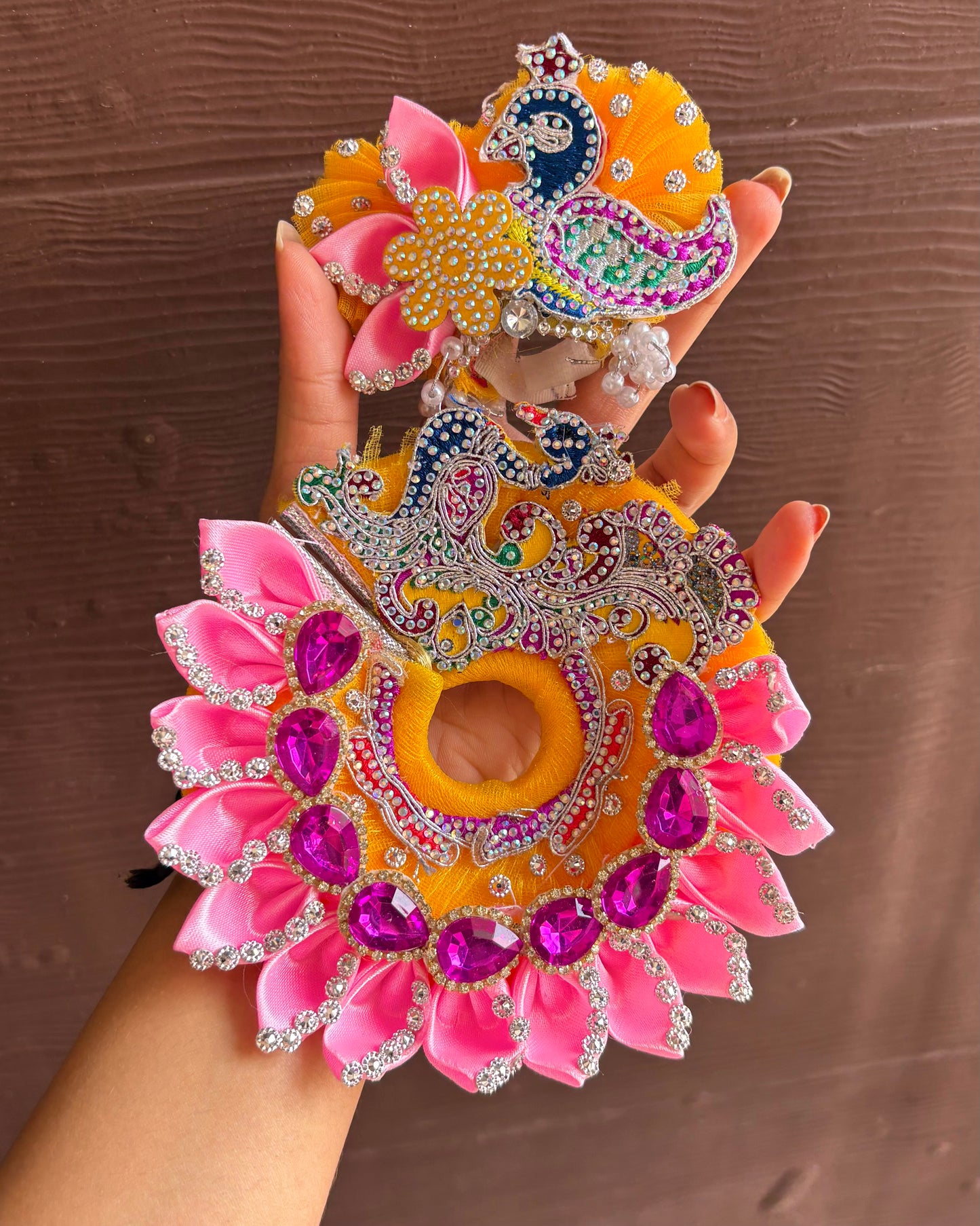 Lotus Pitambari Premium Shringar 🩷💛💜 + Mukut Pagdi & Patka (Janmashtami)