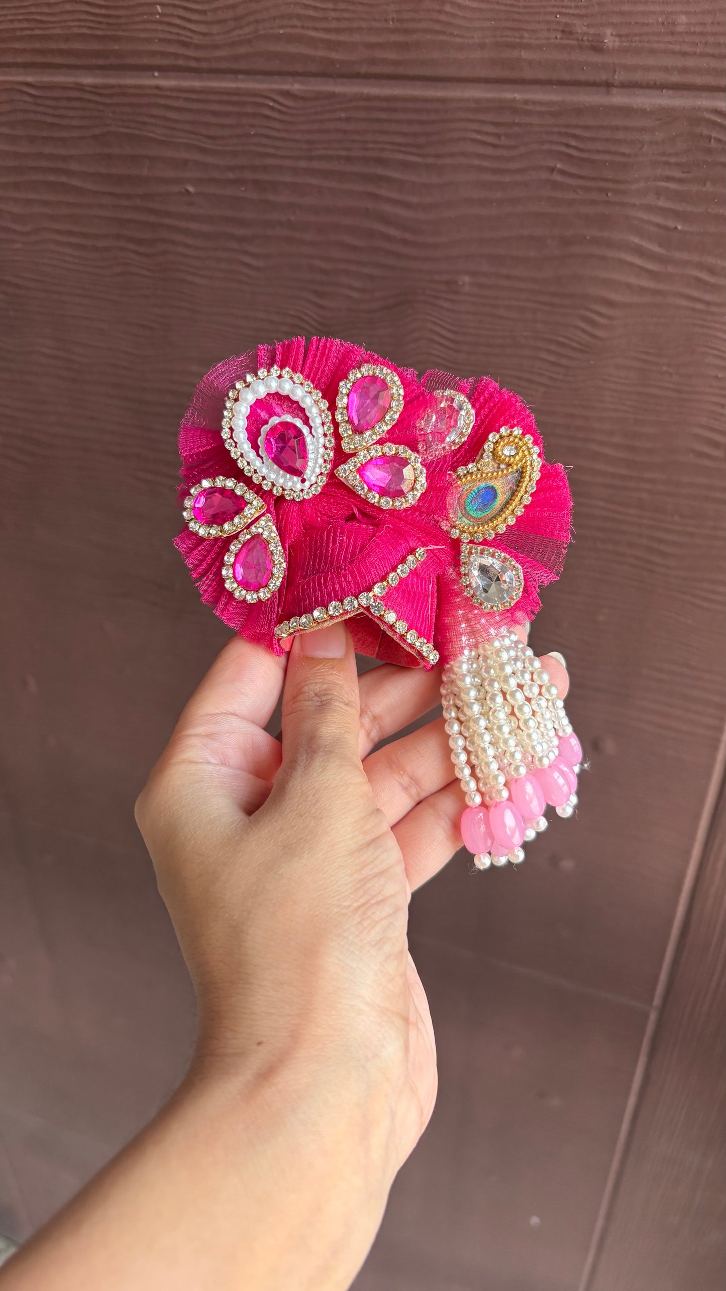 Magenta Designer Frock with Pagdi (Size 4)