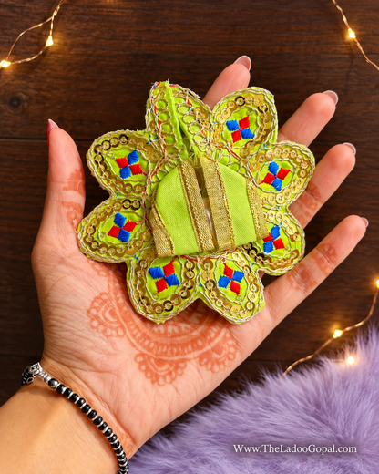 Phulkari Petal Poshak Laddu Gopal 🌼 (Size 0)