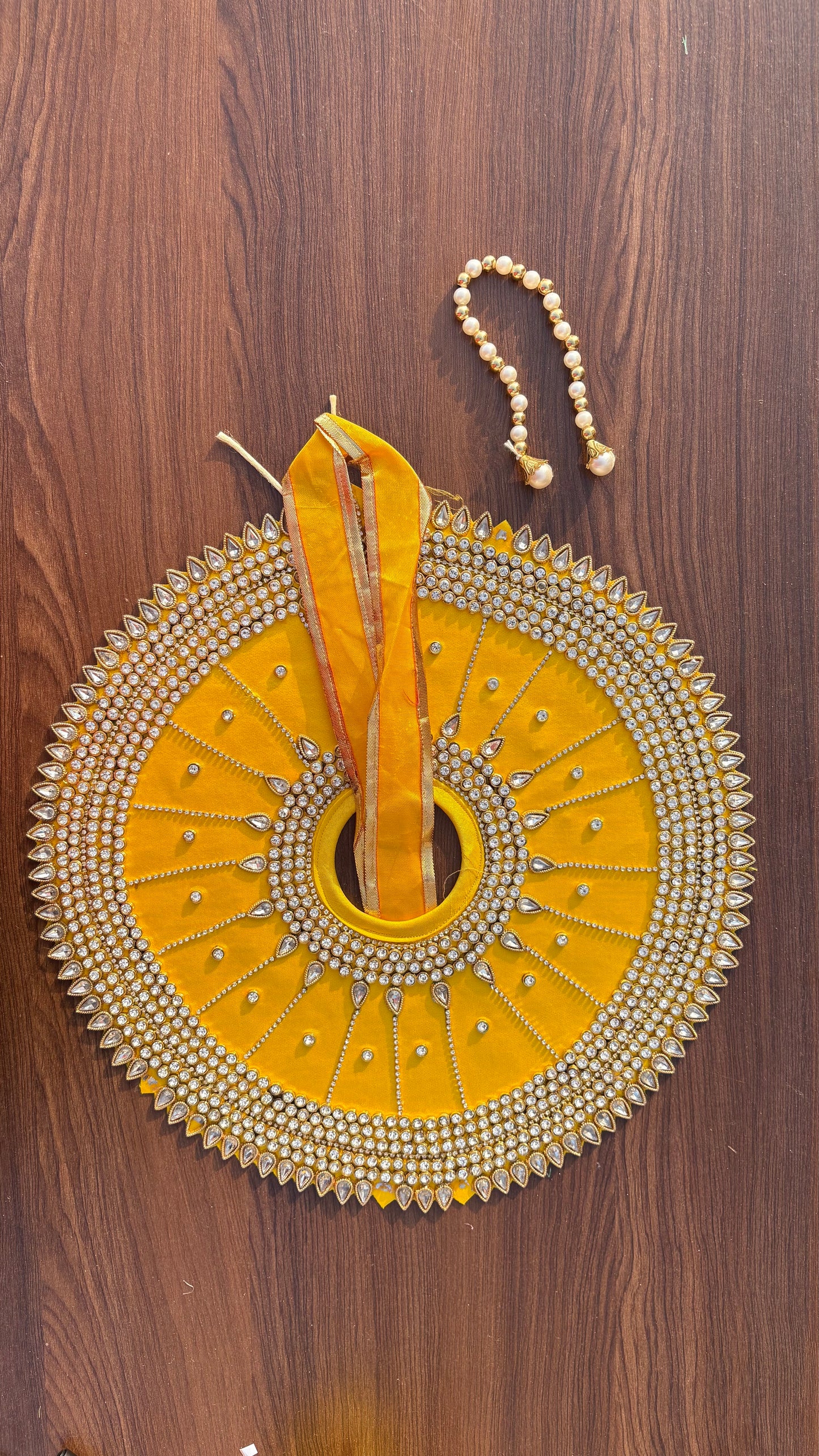 Pitambari Heavy Kundan Work Frock Size 7 (14inch frock)