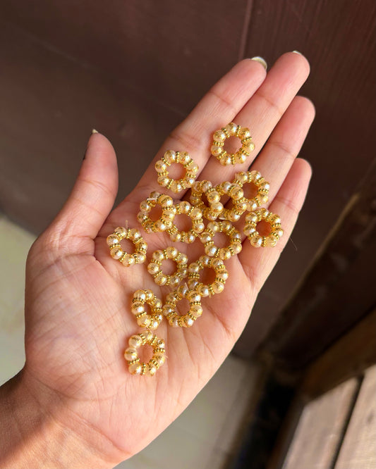Golden White Moti Bracelets (Size 2,3,4) C2