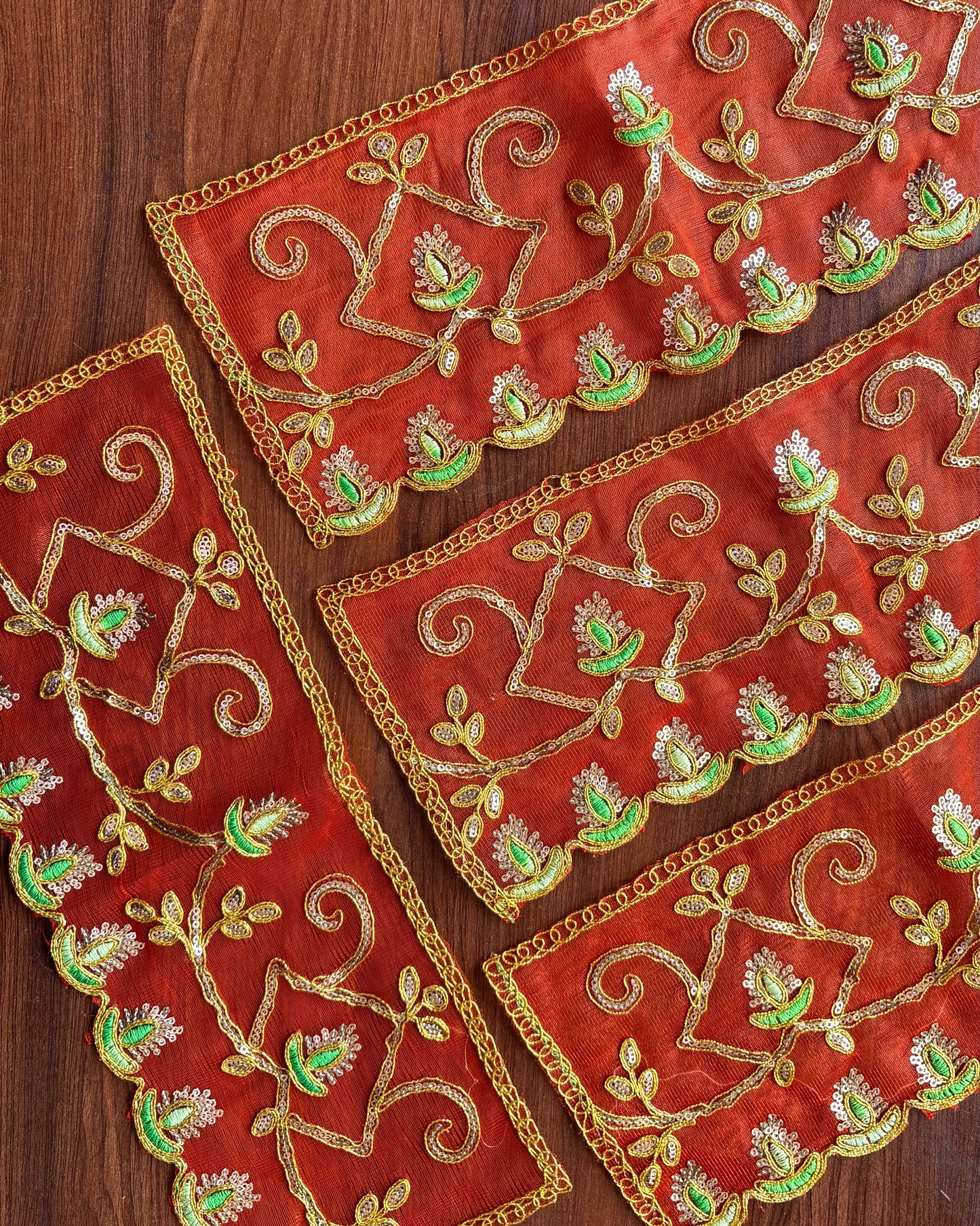 Orange Net Chunni (Radha Rani)🧡