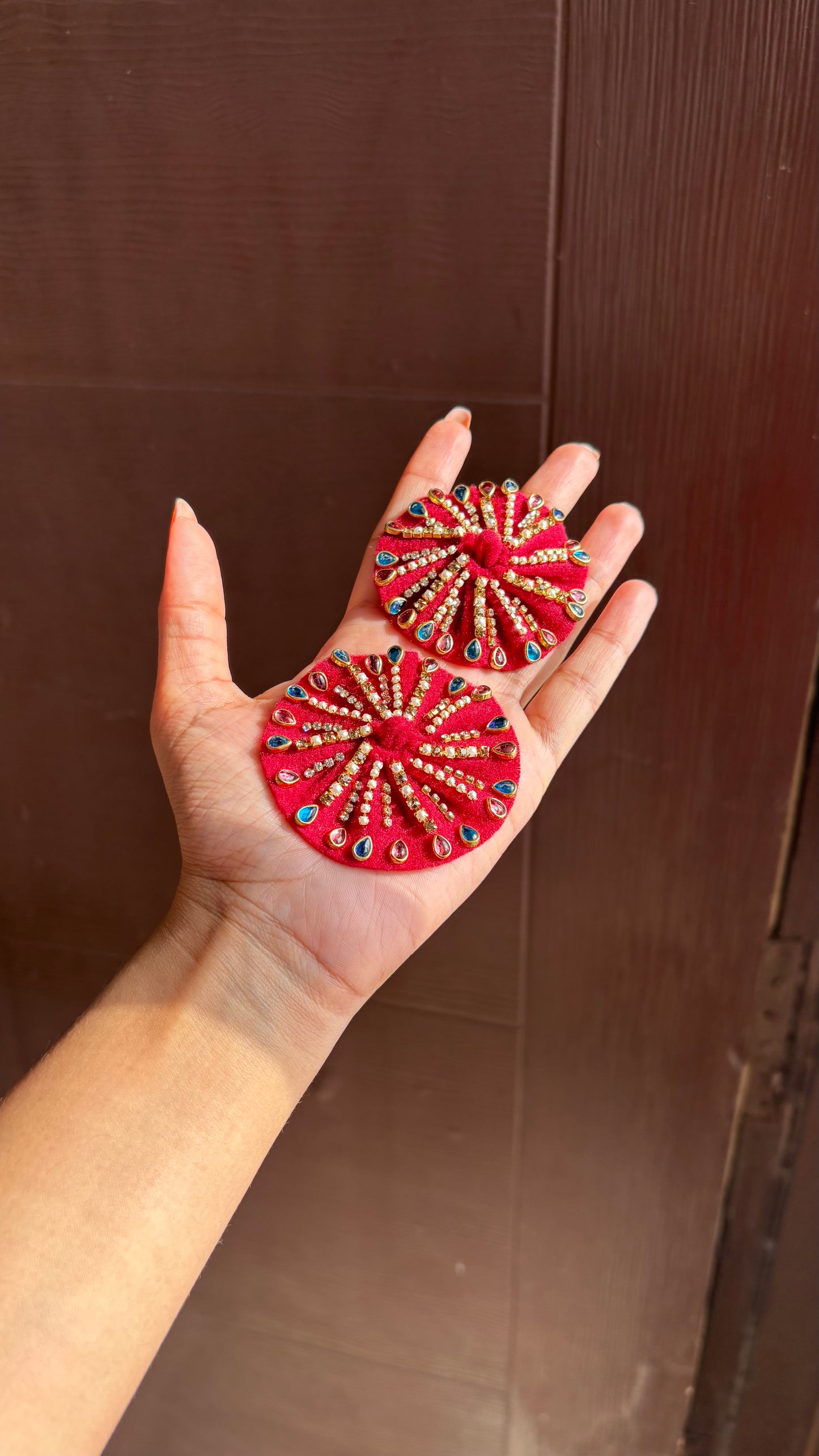 Khushi Red Maharani Frock👑 (Heavy Work)