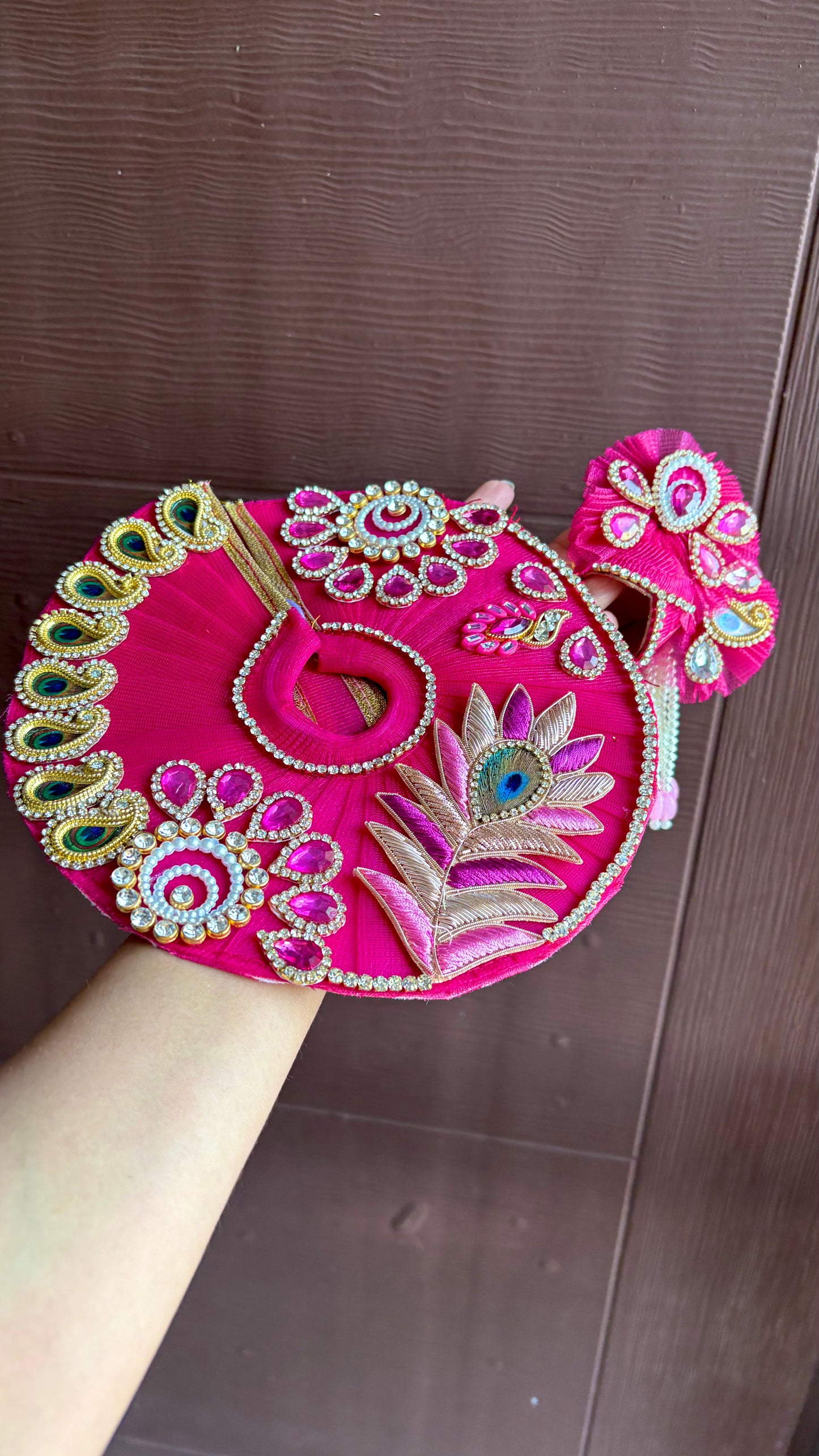 Magenta Designer Frock with Pagdi (Size 4)