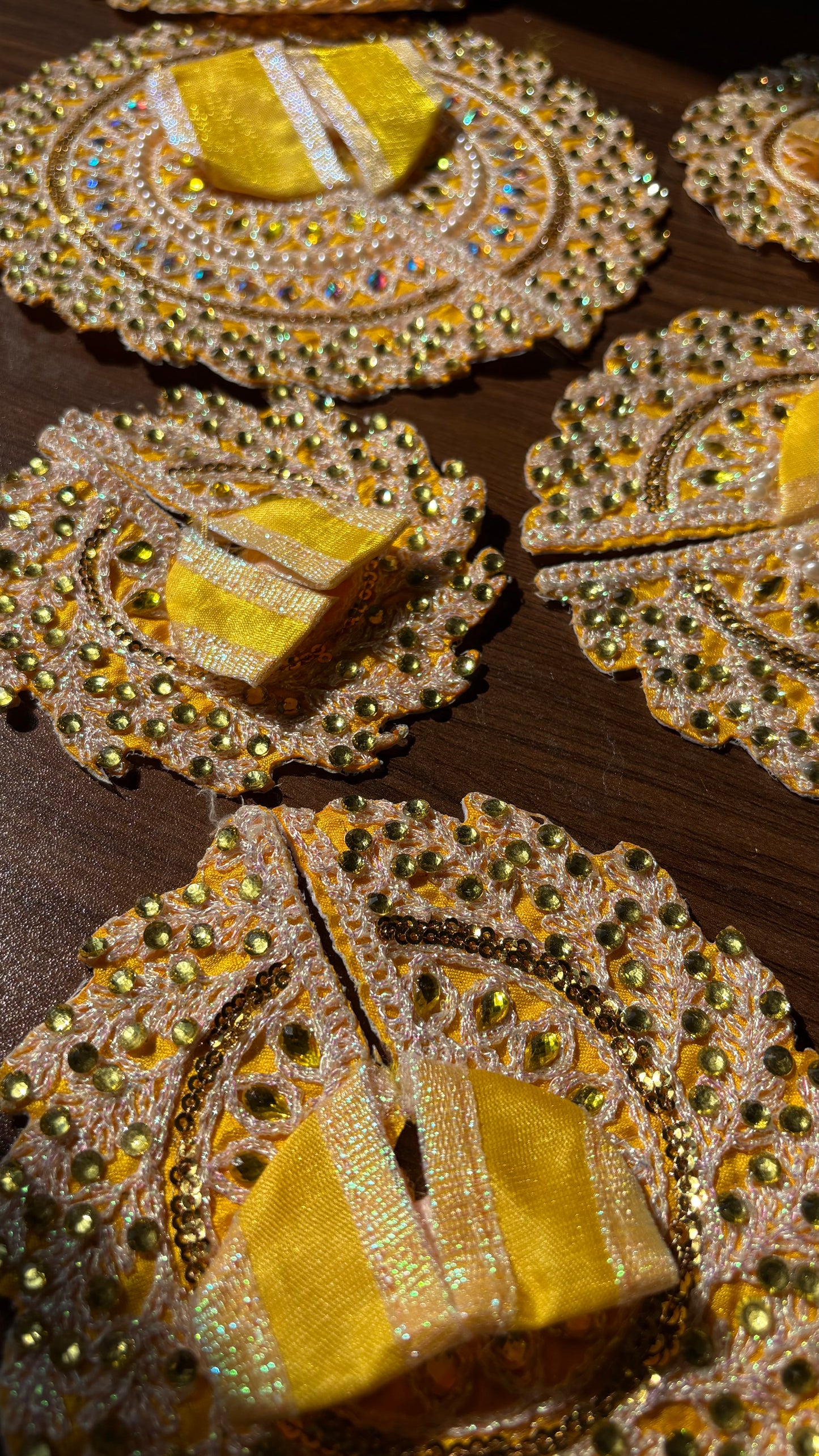 Yellow Designer Heavy Work Frock for Laddoo Gopal with Pearl and Stone Embroidery (Size 0-7)