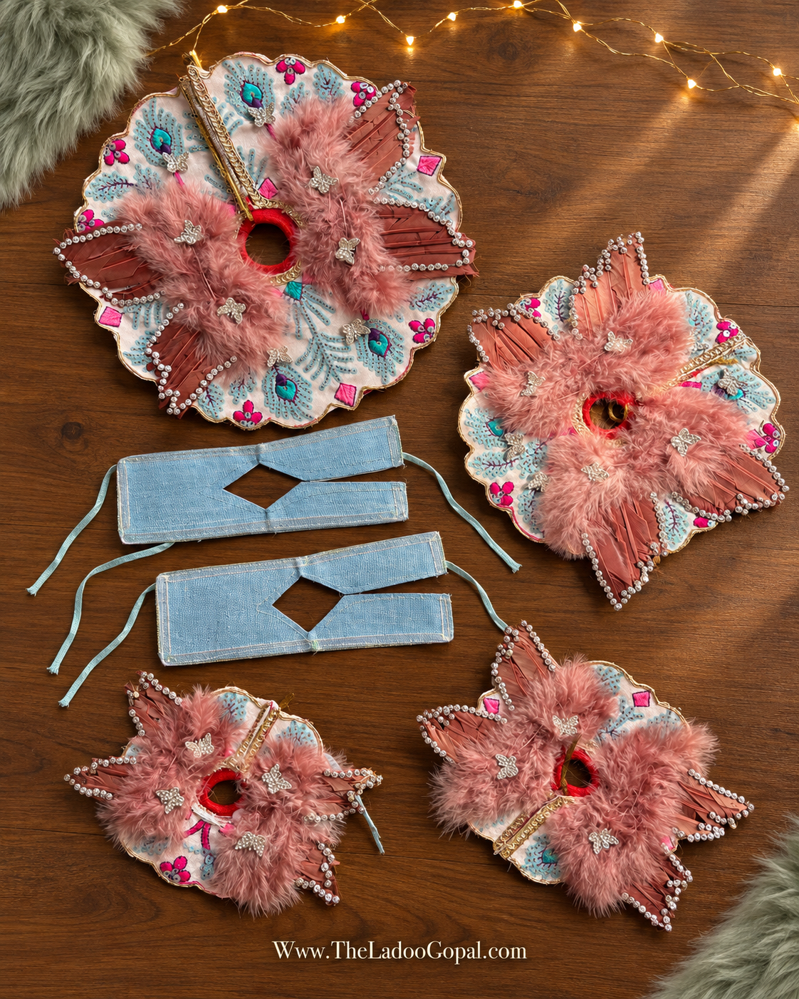 Feather Butterfly Dress 2 piece Set for Laddu Gopal