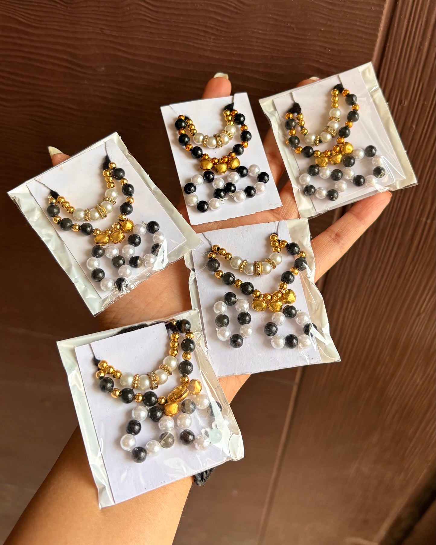 Ghungroo Nazariye & Bracelets Set 🤍🖤🩶 (Size 4,5)