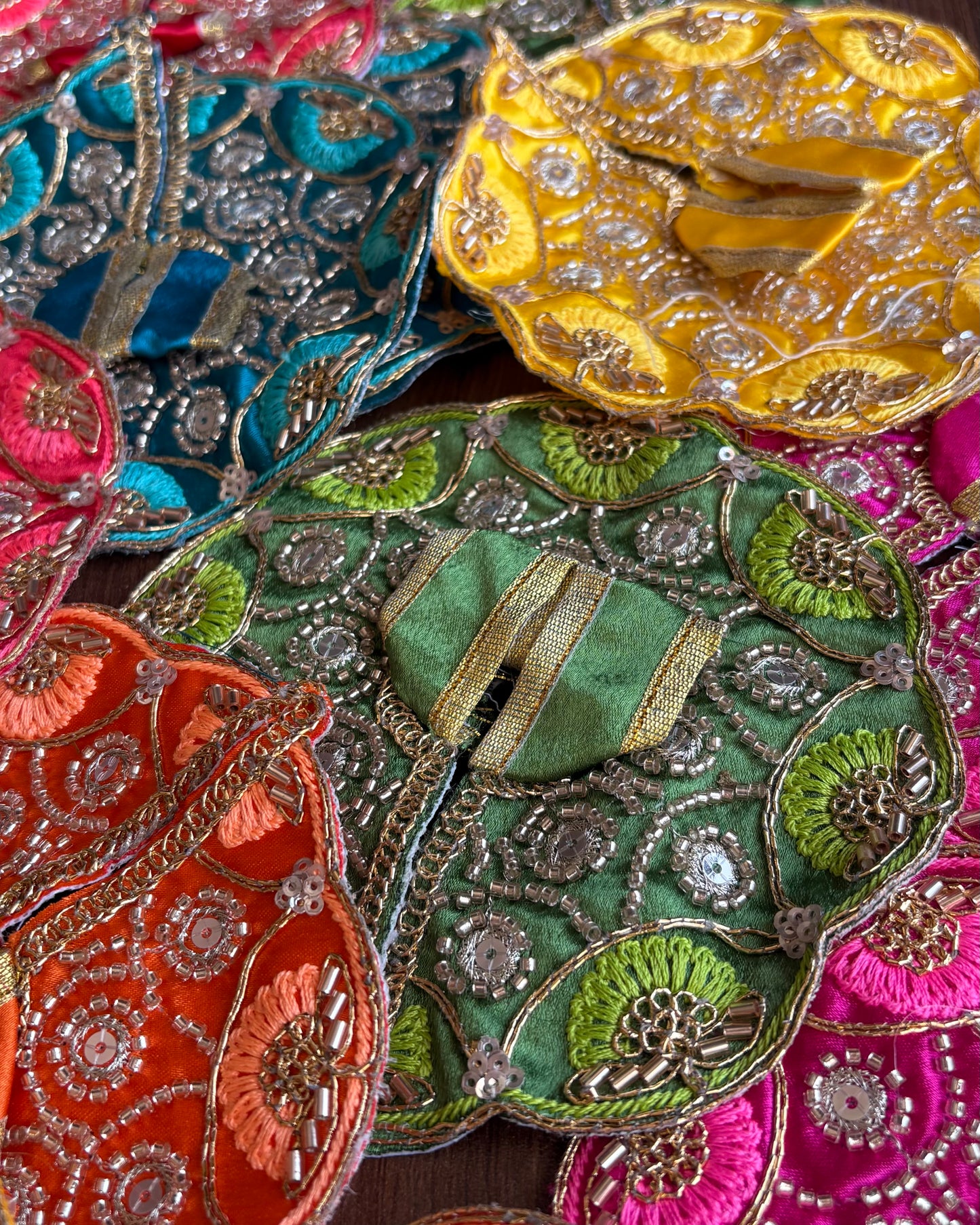 Laddu Moti Cut Work- Sequins Embroidery Work Frock for Laddu gopal