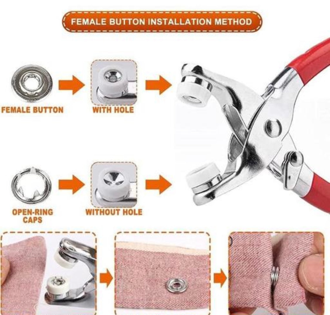 Snap Buttons, Pliers Press Tool Kit (C10)