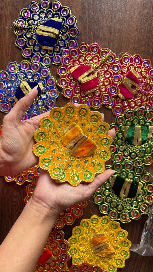 Light Velvet Frock laddugopal Size 2