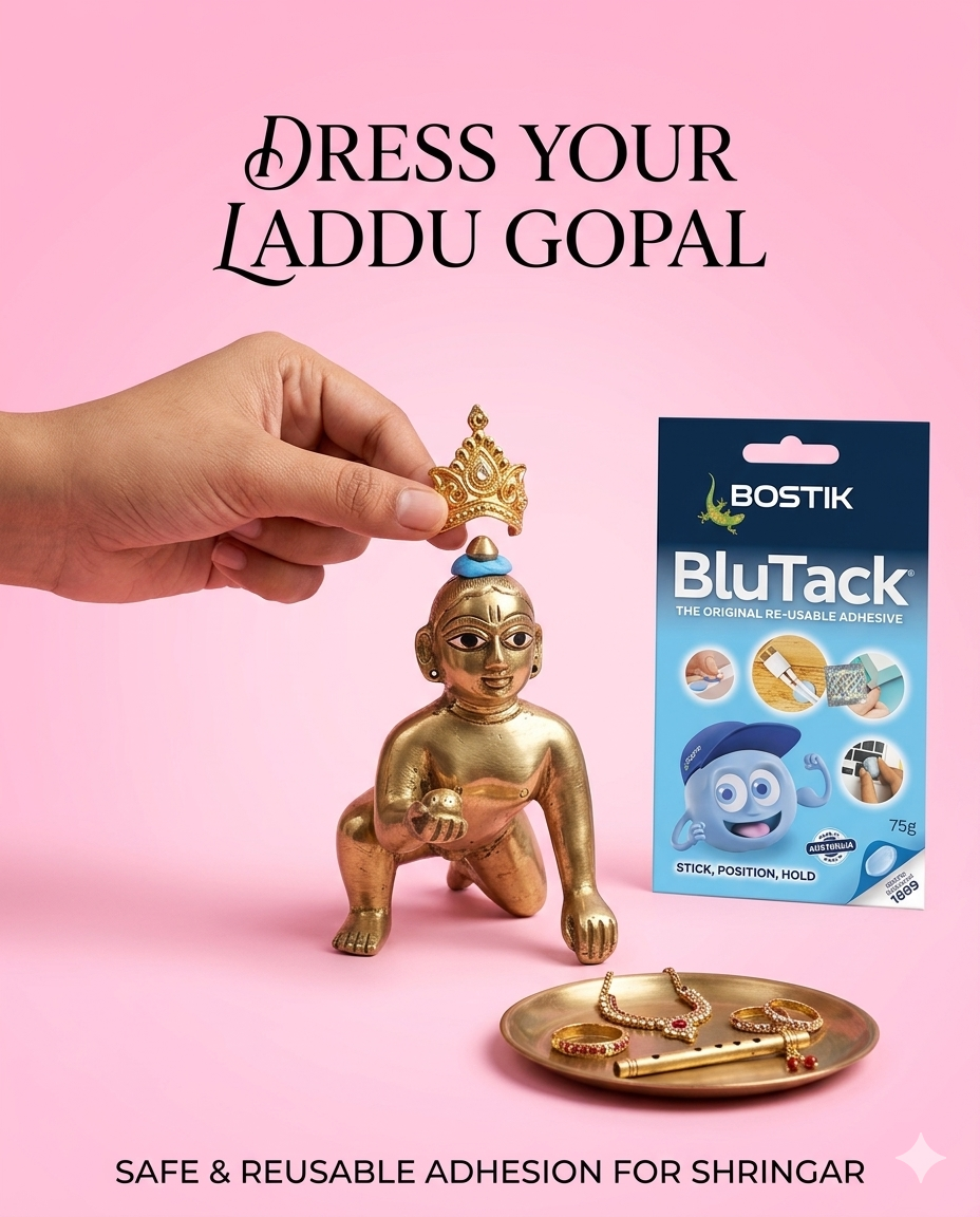 BluTack (Adhesive Wax - to stick Eyes,Tilak,Jewellery,Kalingi,Crown)