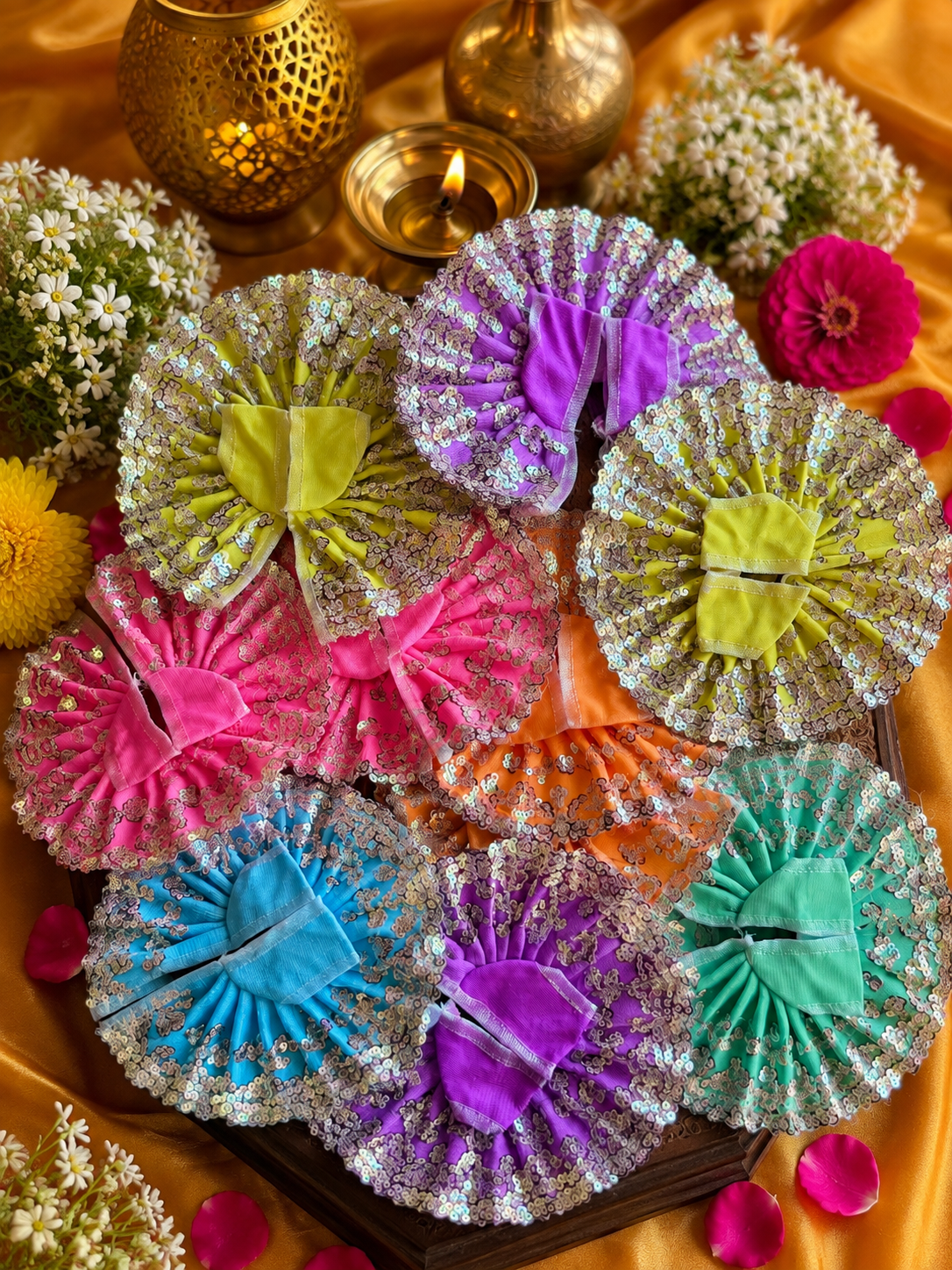 Chamkeele Thakur - Sequins Embroidery Work Frock for Laddu gopal