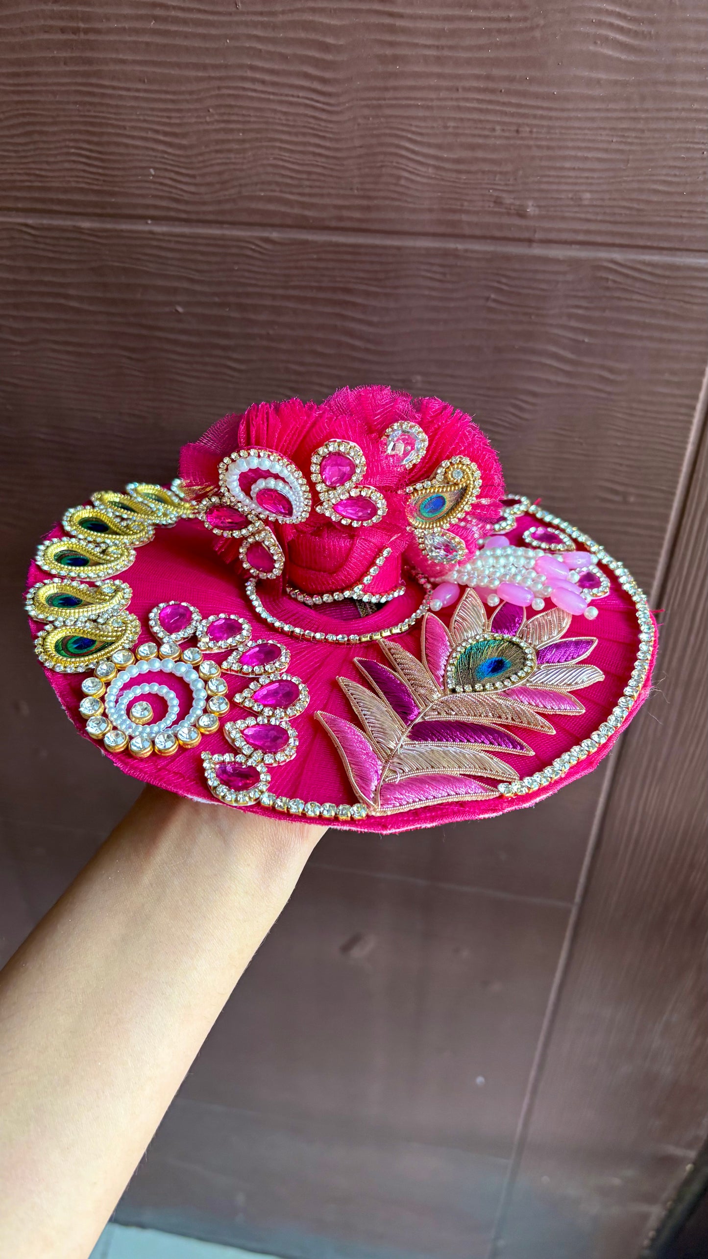 Magenta Designer Frock with Pagdi (Size 4)