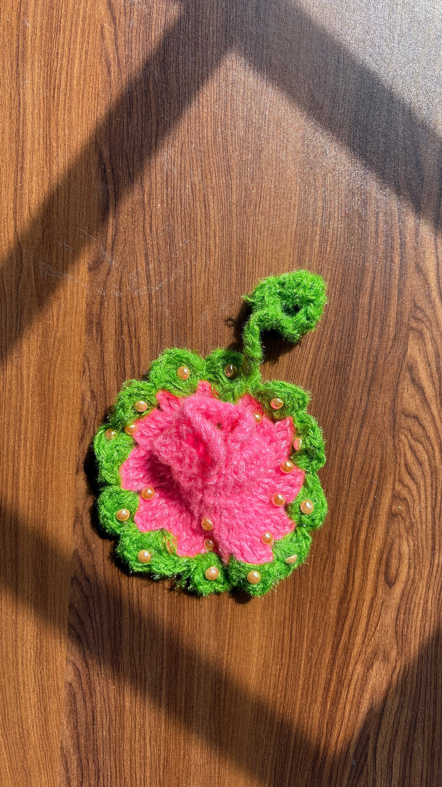 Pink Moti Crochet Frock with Caps Size 1