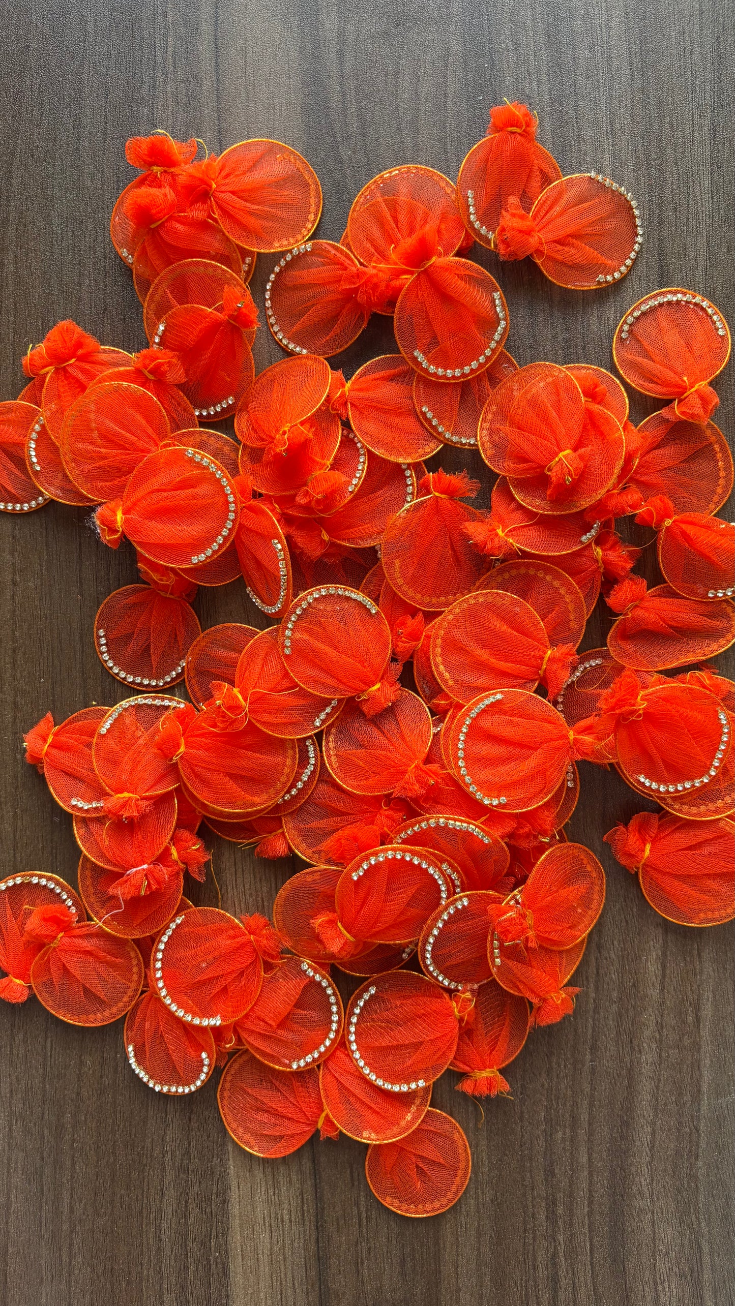 Orange Net Petal (Pack of 10 pieces) Dress Decoration Raw Material