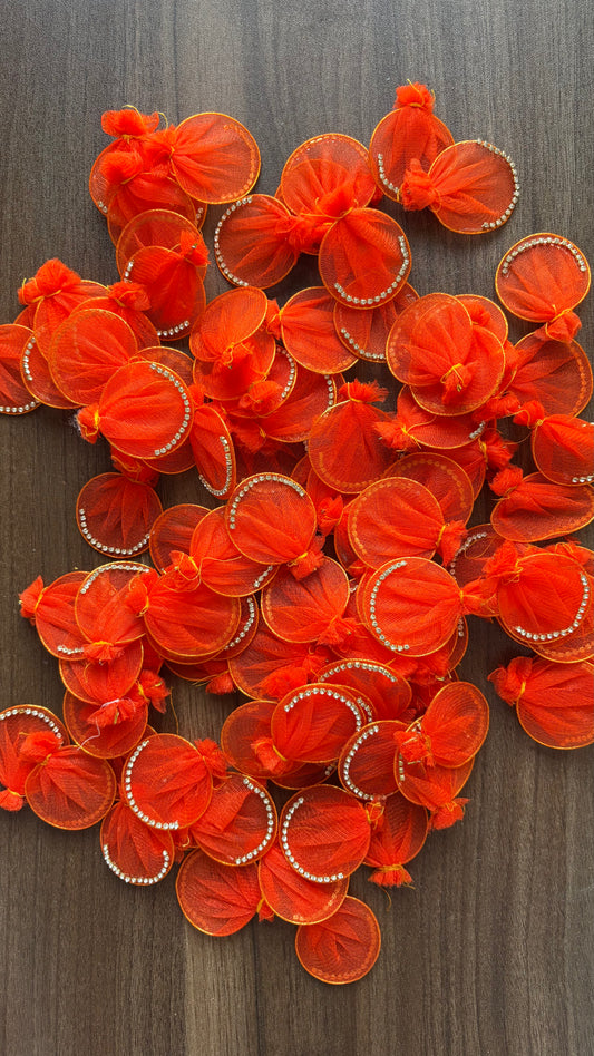 Orange Net Petal (Pack of 10 pieces) Dress Decoration Raw Material