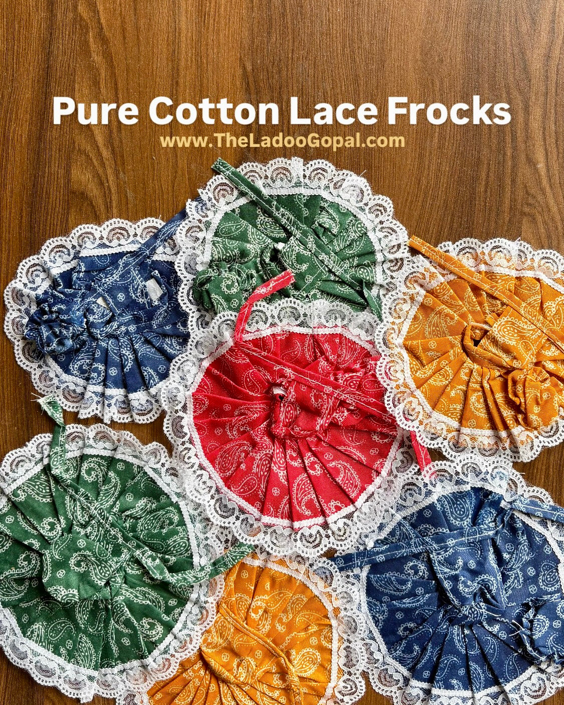 Cotton Lace Frocks (For Ladoo Gopal & Radha Rani)