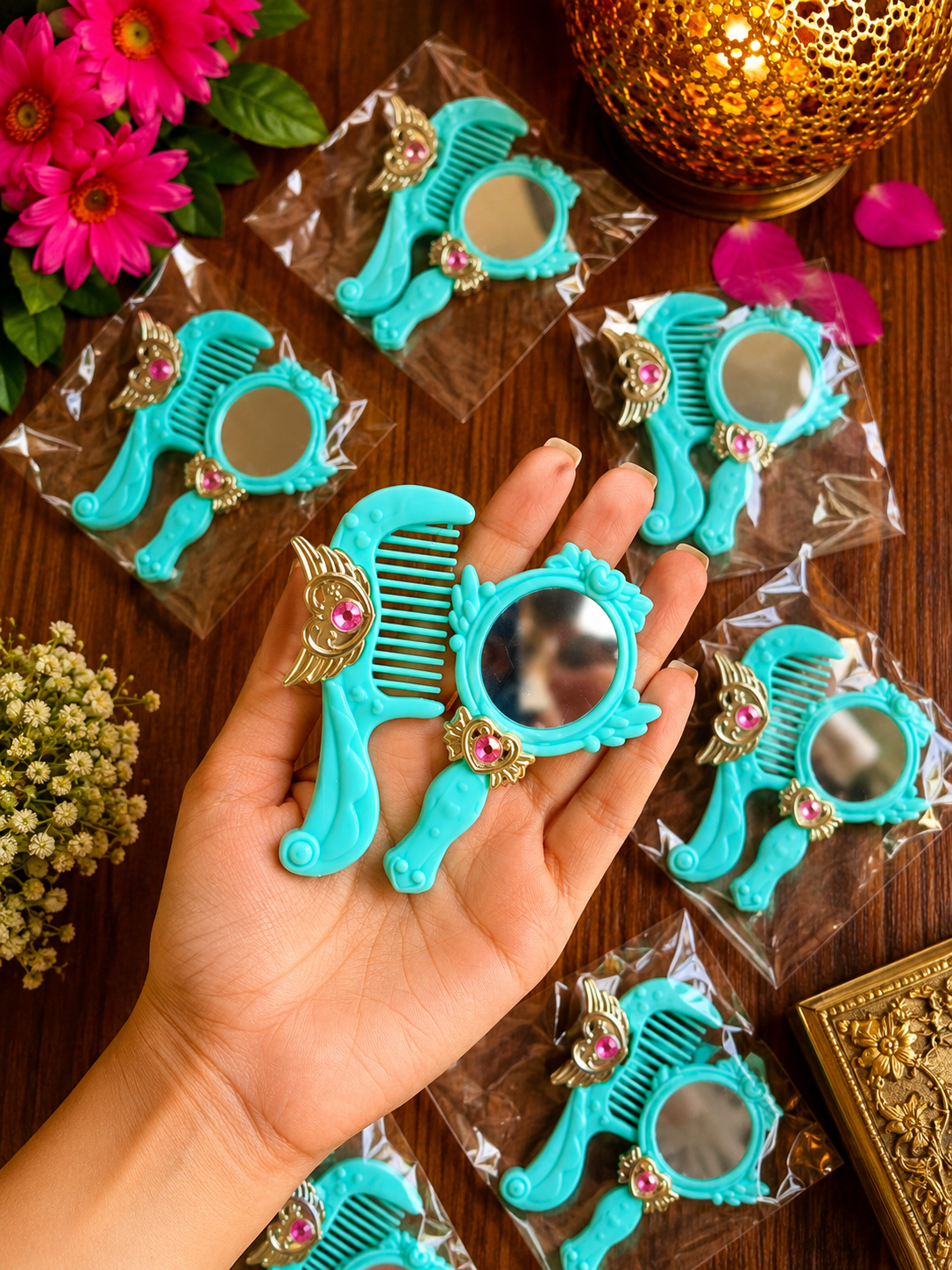 Plastic Mirror Toy & Comb Toy (for Laddu gopal & Radha Rani) Darpan