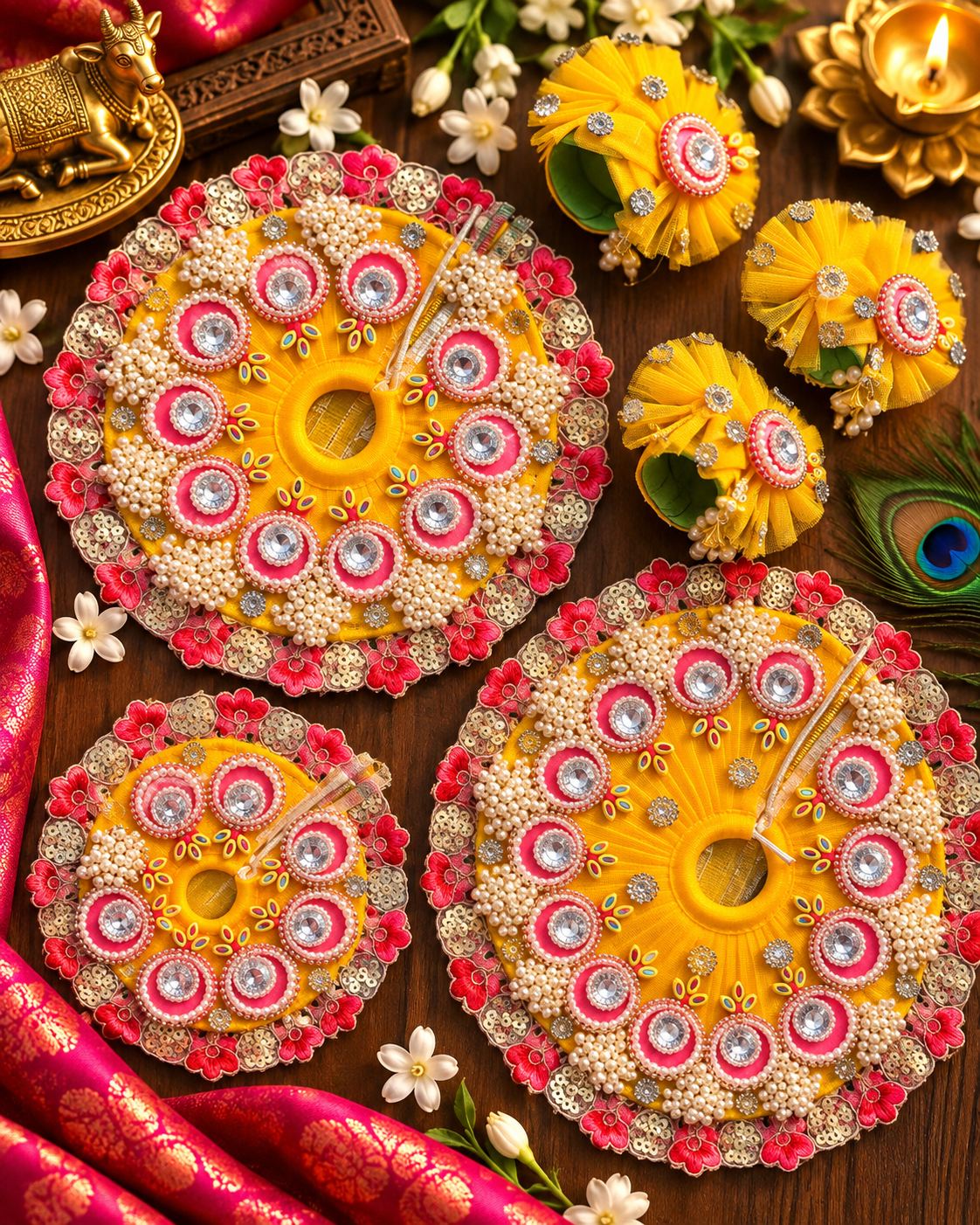 Yellow Designer Poshak with Pagdi (Kanha’s favorite Color)